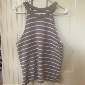 Aerie Striped Halter Sweatshirt Terry Tank Top